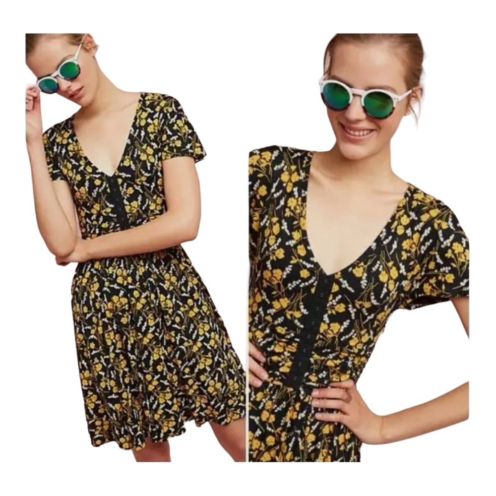 ANTHROPOLOGIE MAEVE SUMMER BREEZE FLORAL DRESS NWOT XS
